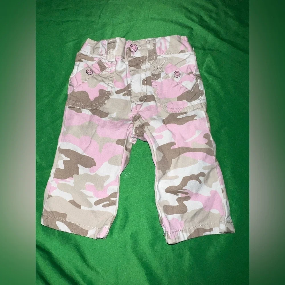 Pink and Tan Camouflage Baby Pants 3 Months